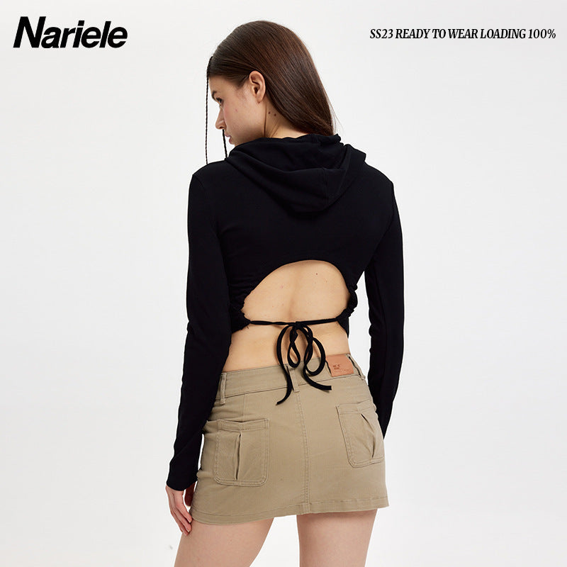 Nariele Sexy Halter Strap Short Long Sleeve