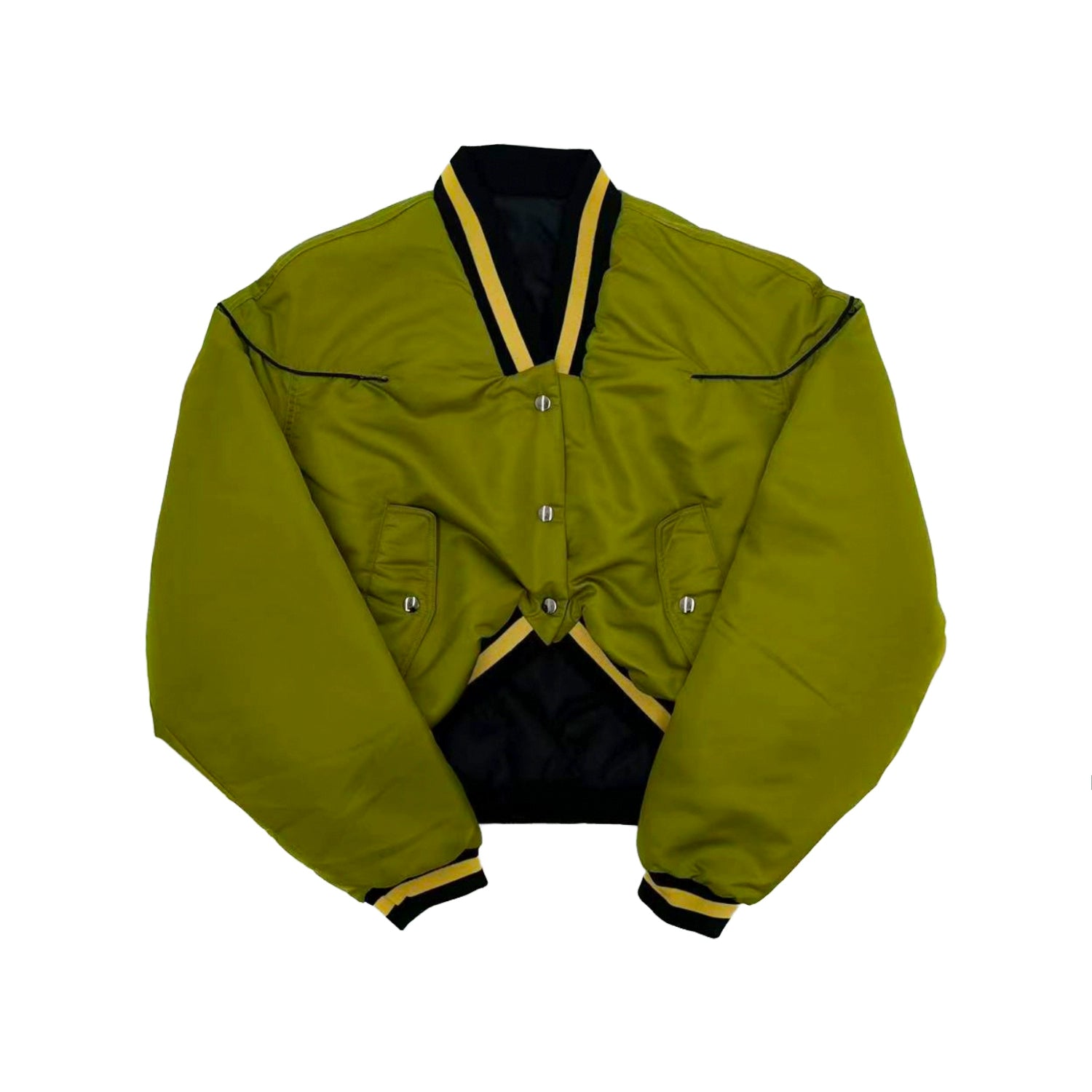 MICHINNYON V Neck Splicing Loose Cotton Jacket