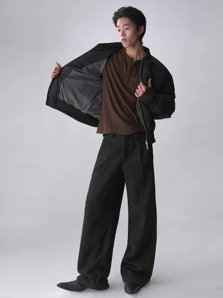 SOUTHFISH woolen striped thermal trousers