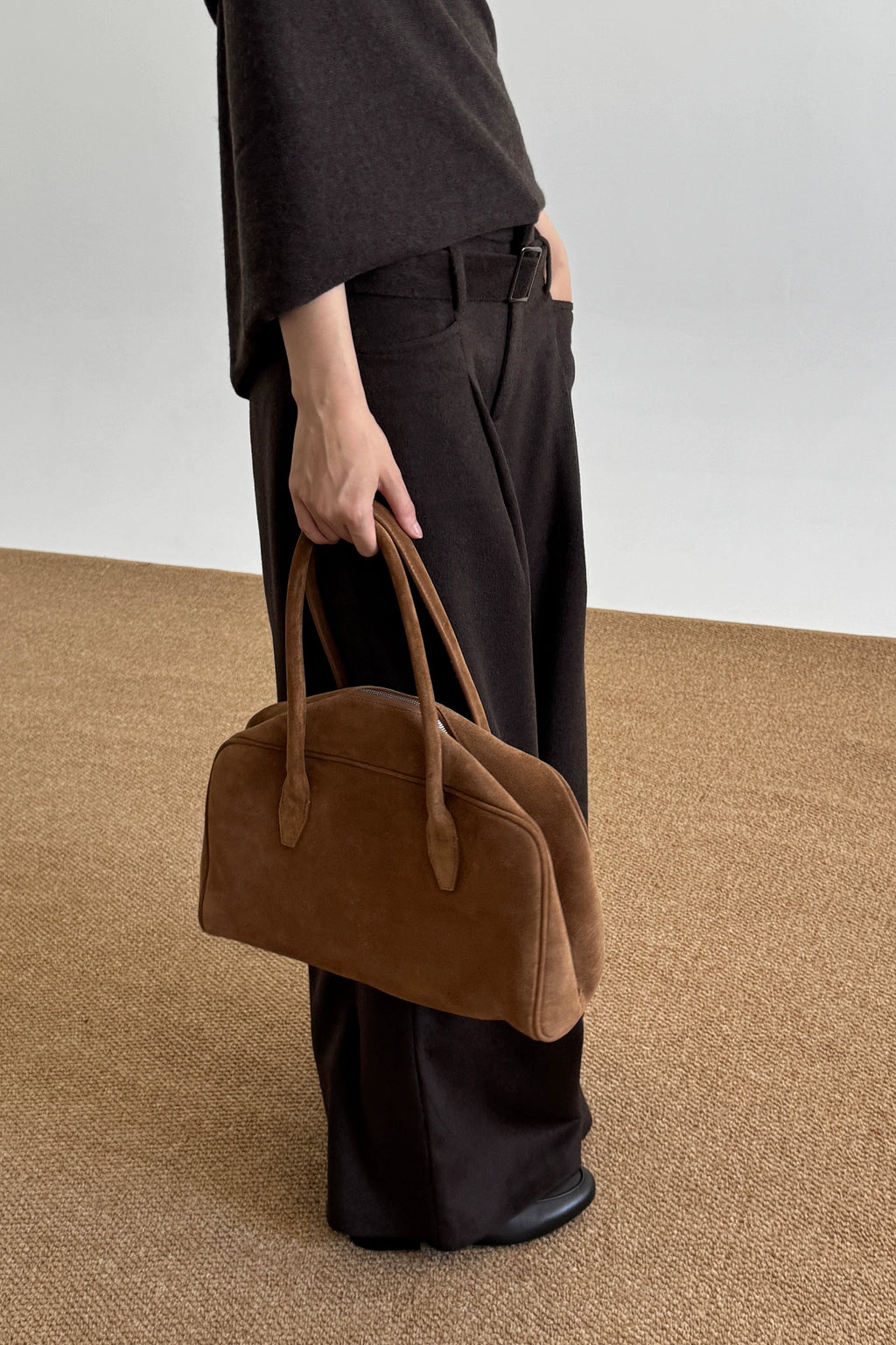 COLN Casual High-waisted Wide-leg Pants