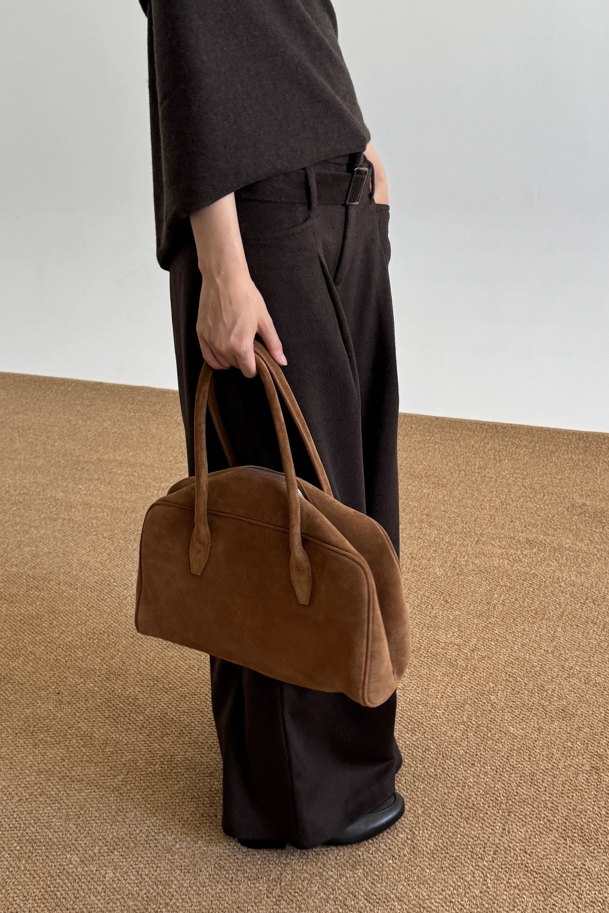 COLN Casual High-waisted Wide-leg Pants