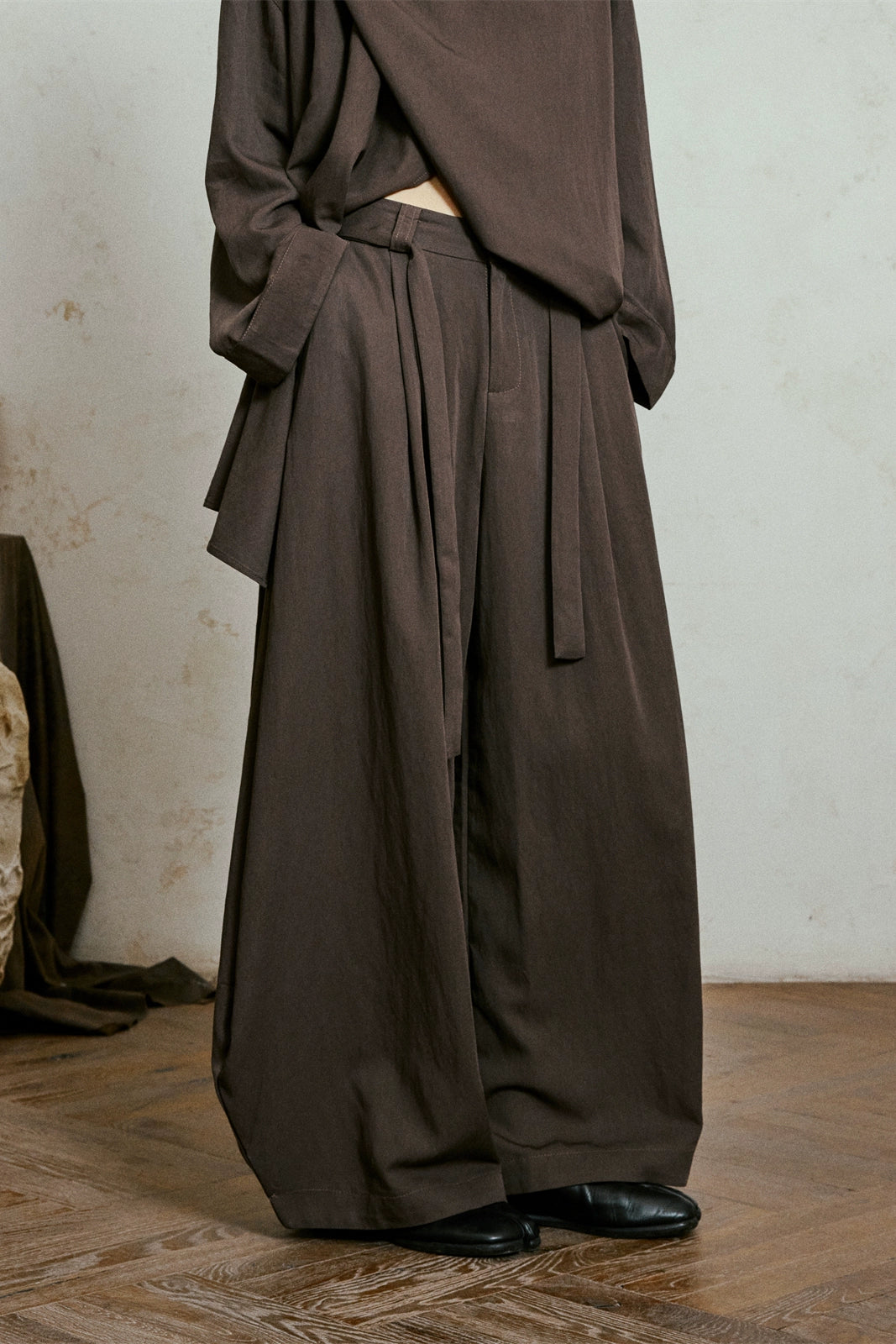 SUNYVONNE Belt Loose Versatile Wide Leg Bloomers