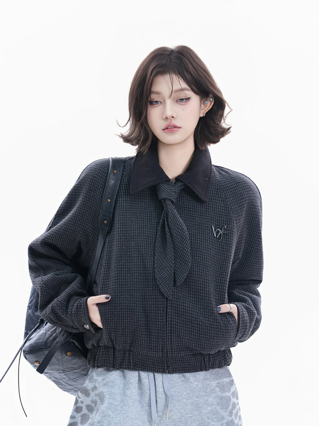 BF. BORFEND Thousand Birds Short Tie Woolen Jacket