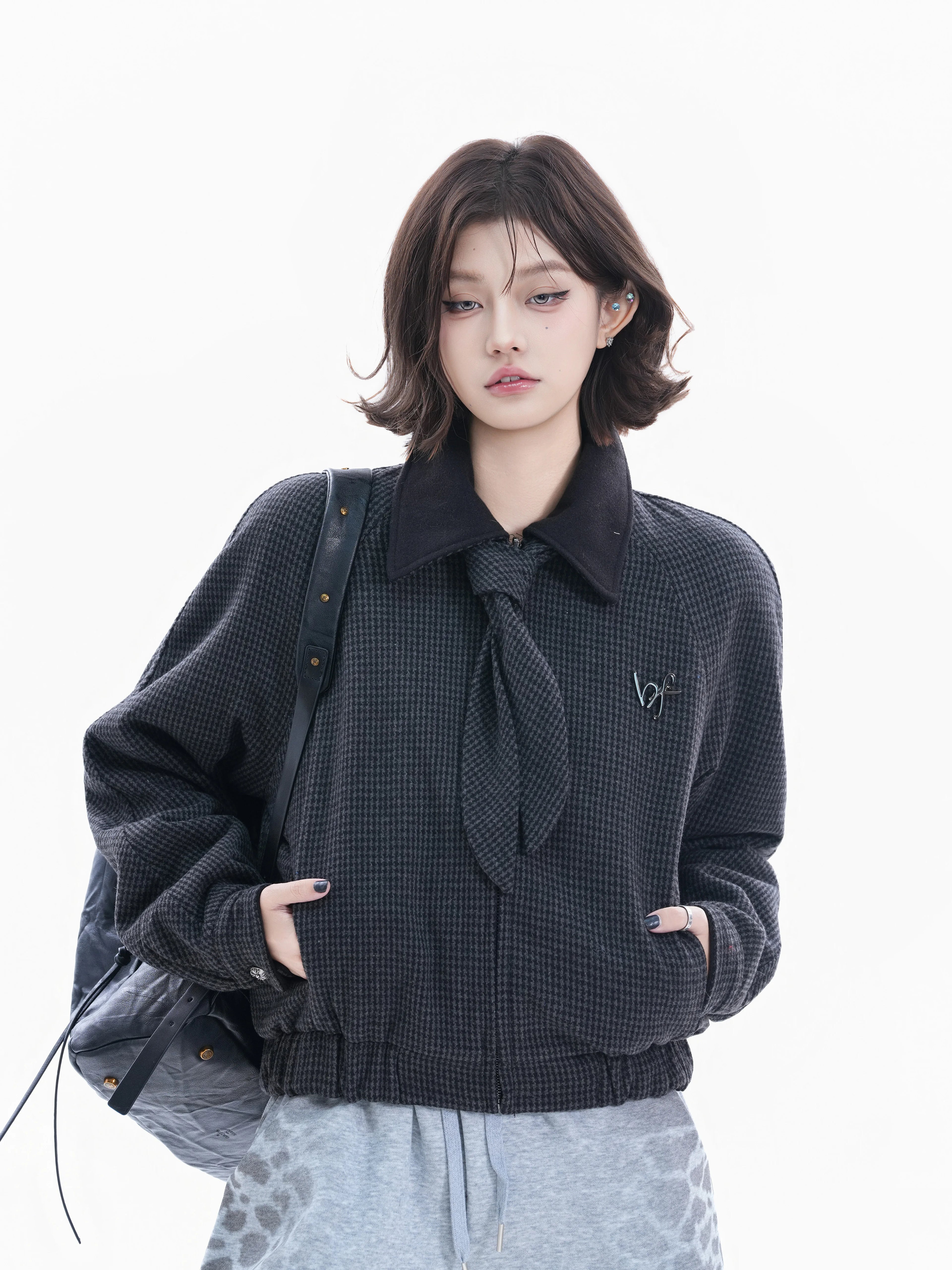 BF. BORFEND Thousand Birds Short Tie Woolen Jacket