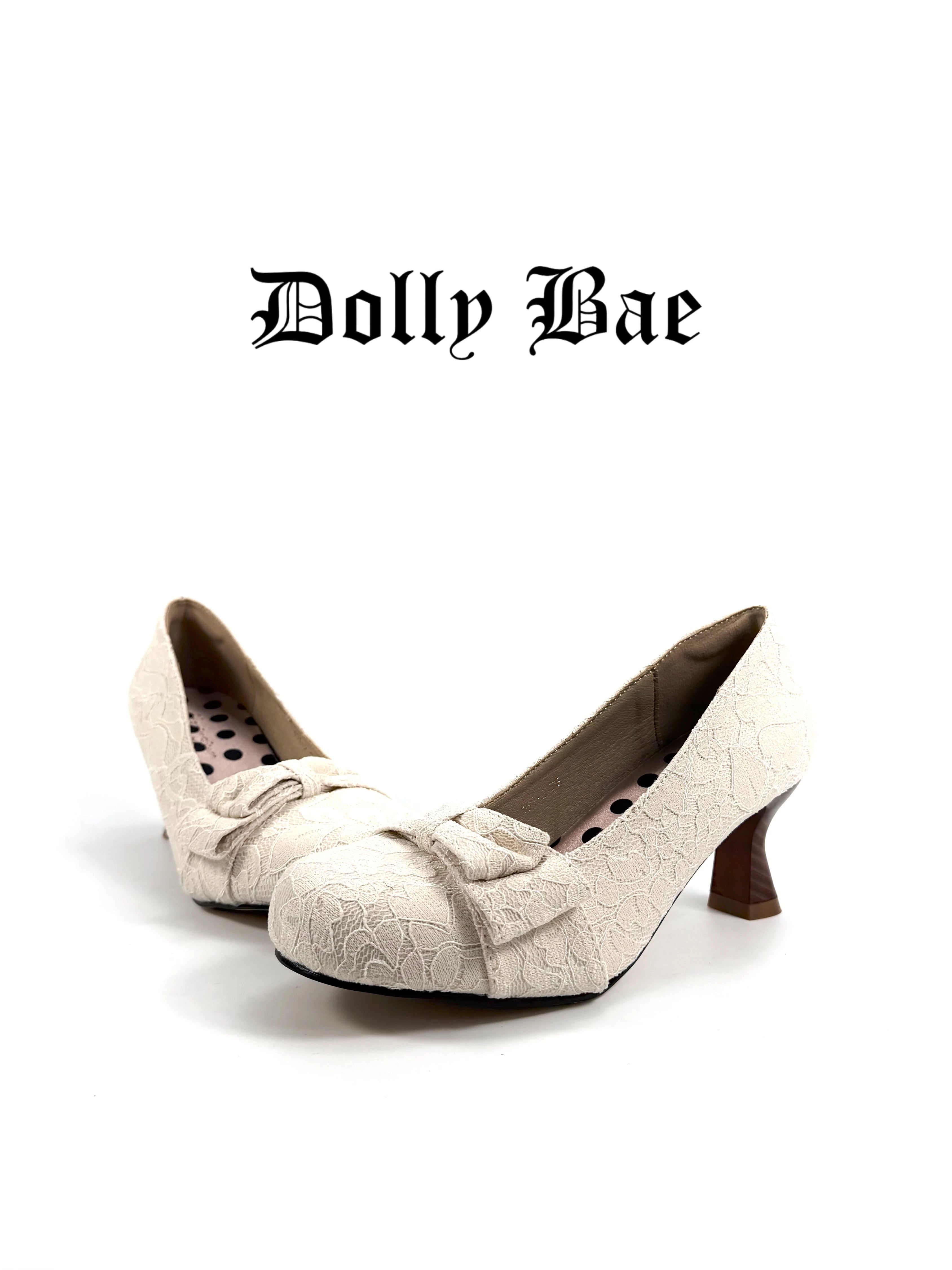 Dollybae Jacquard Bow Lace Shoes