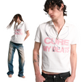 No E Mosen Headphones Embroidery Print Front Shoulder Tee