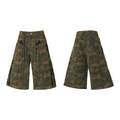 RELABEL Sticker Embroidery Contrasting Color Camouflage Eight-point Shorts