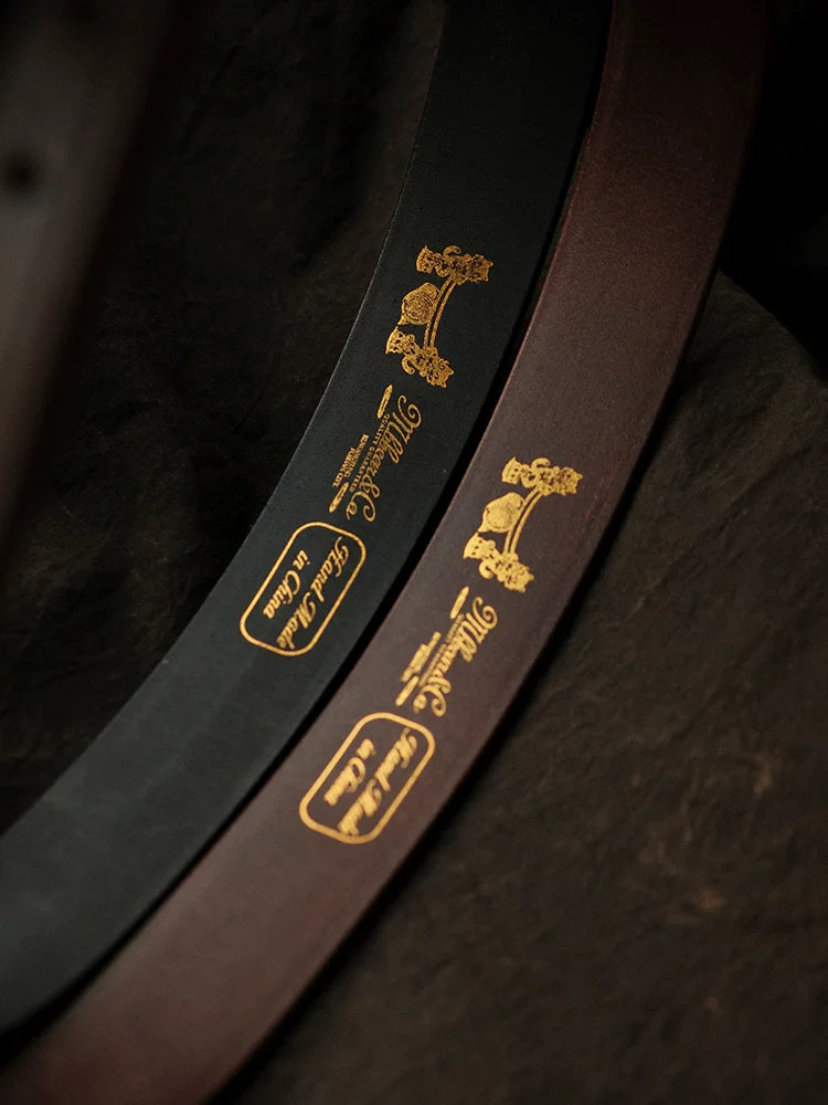 MBBCAR Vintage Versatile Casual Horseshoe-mouth Stitch Belt