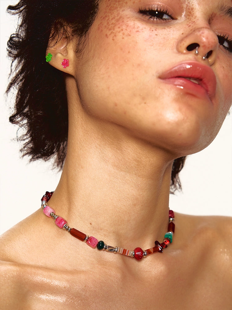 1JINN Temperament Versatile Natural Colored Stone Necklace