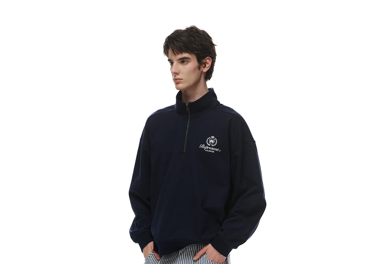 Loopsoon Vintage Half Zip Stand-Up Sweater