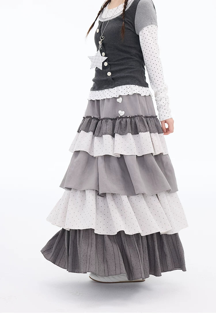 MOMSAYCAN Polka Dot Splicing Dress