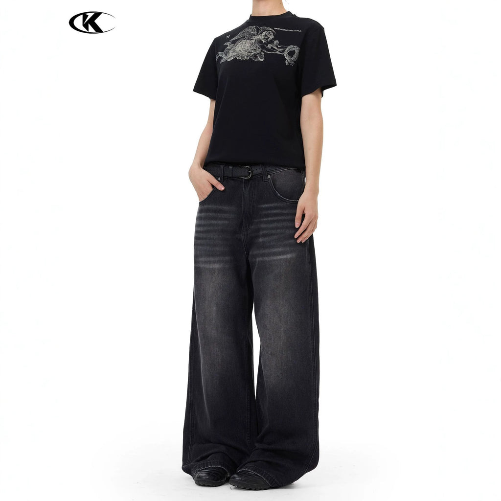 11KN Retro Loose Simple Straight Jeans