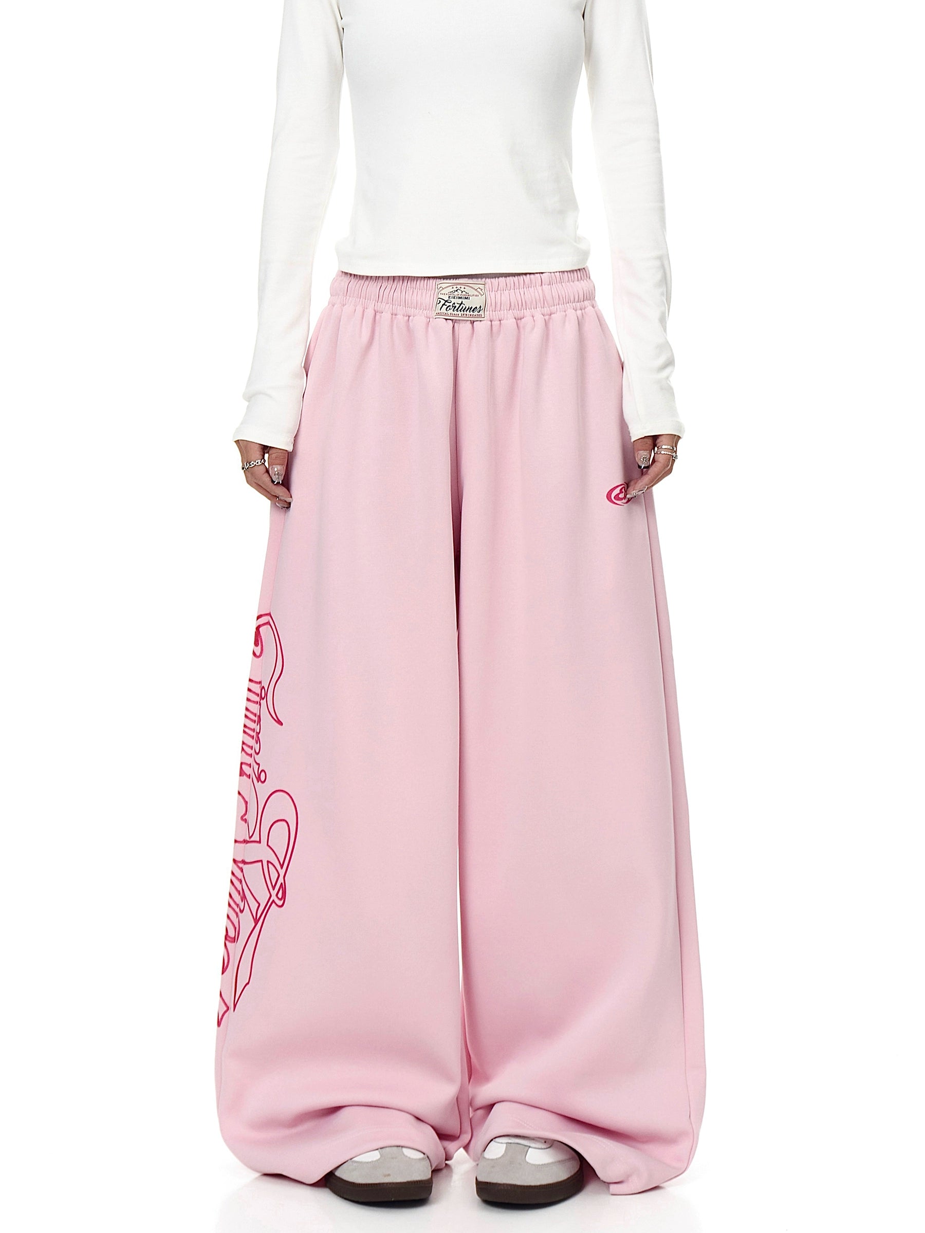 BLACKLISTS Vintage Letter Print Straight Sweatpants