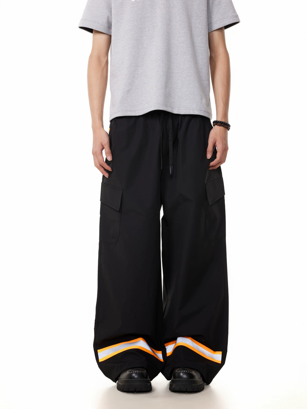 BTSG Three-dimensional Multi-pocket Retro Loose Wide-leg Cargo Pants