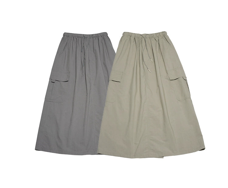 STILLYOU Vintage Versatile Tooling Double Pocket Skirt