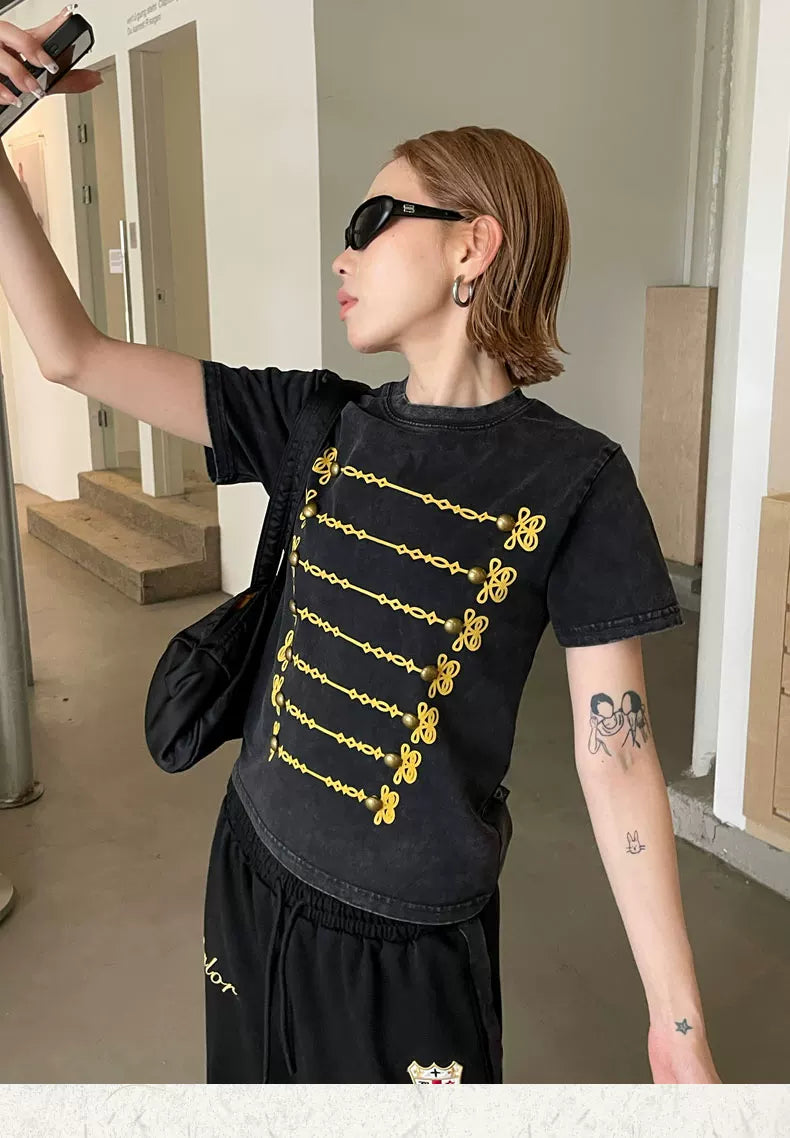 MMBBT Front Shoulder Crew Neck Short Tee