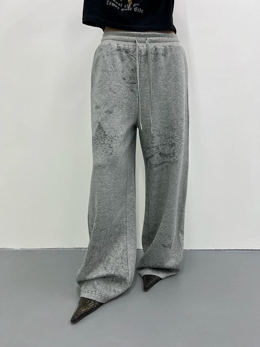 FUZZYKON Low Pixel Print Subculture Straight Sweatpants