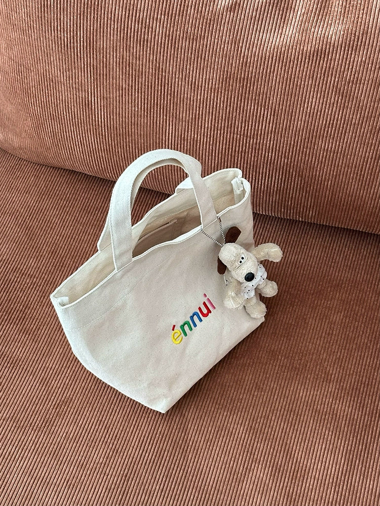 ENNUI Comfortable Embroidered Twill Shoulder Carry Canvas Bag
