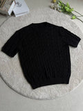Xanvas Twisted Round Neck Straight Shoulder Knitted Tee