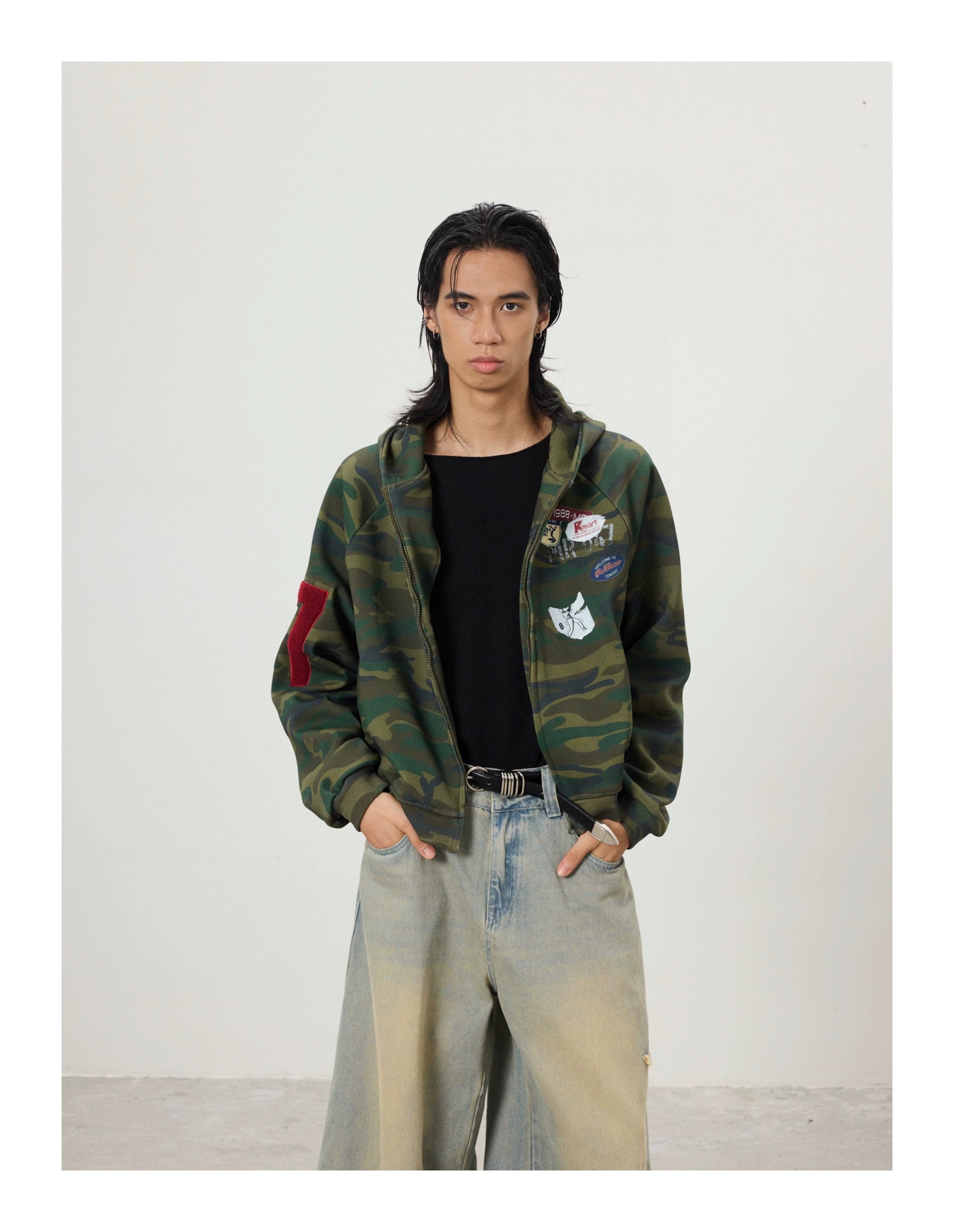 BTSG Towel Embroidered Embroidered Zip-up Cardigan Jacket