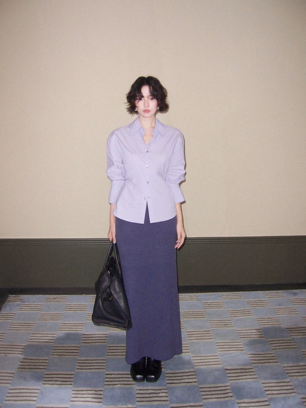 KELIFAN Hong Kong Style Retro Waist Shirt