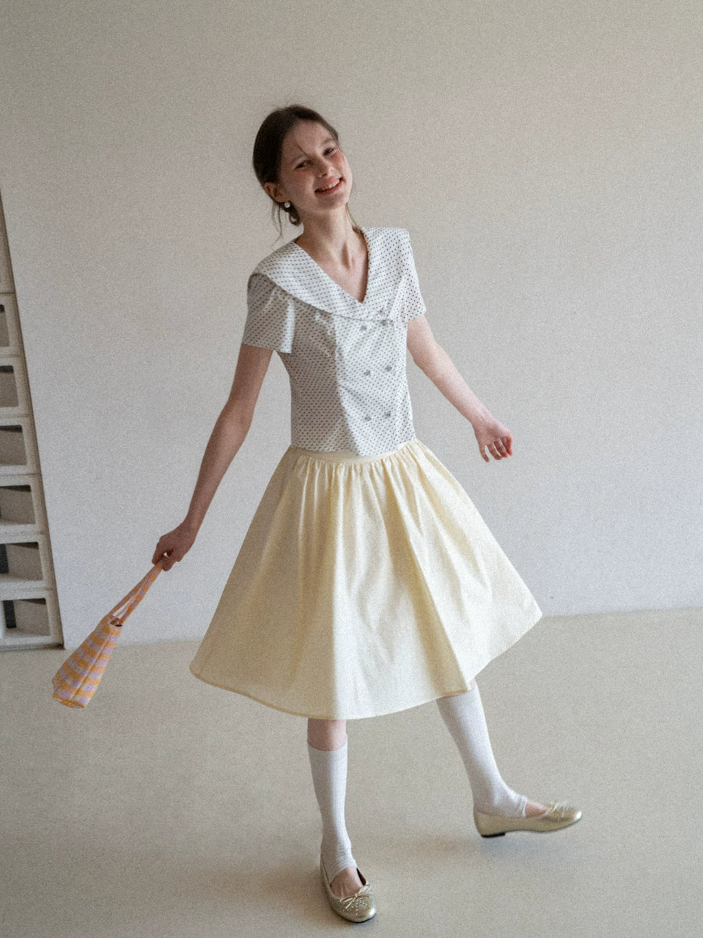 EGGKA Slim Short Polka Dot Shirt