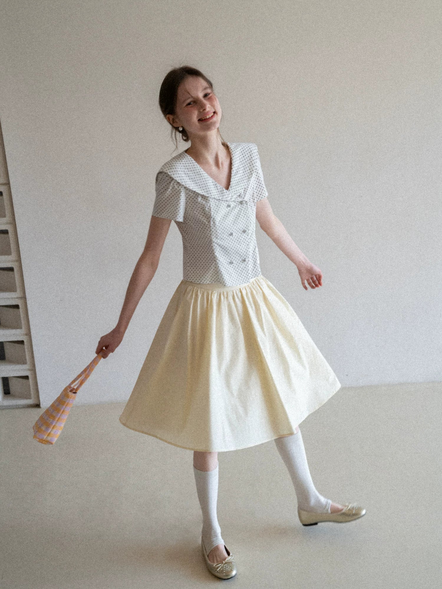 EGGKA Slim Short Polka Dot Shirt