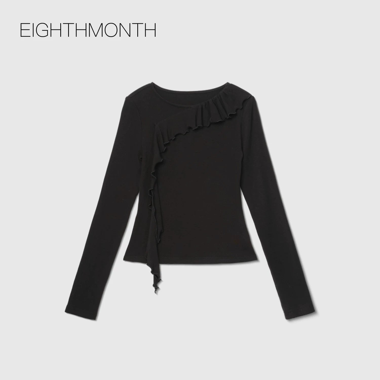 Eighthmonth Single-sided Fungus Edge Slimming Looklong Sleeves