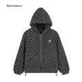 Mershier Vintage Lamb Faux Polka Dot Hooded Padded Jacket