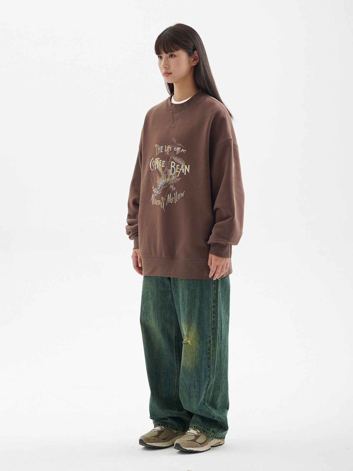 BUTTBILL Coffee heavy 100% Cotton 500g double-sided printed sweatshirt