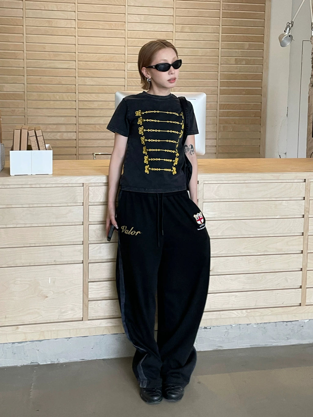 MMBBT Stitching Embroidered Casual Sweatpants