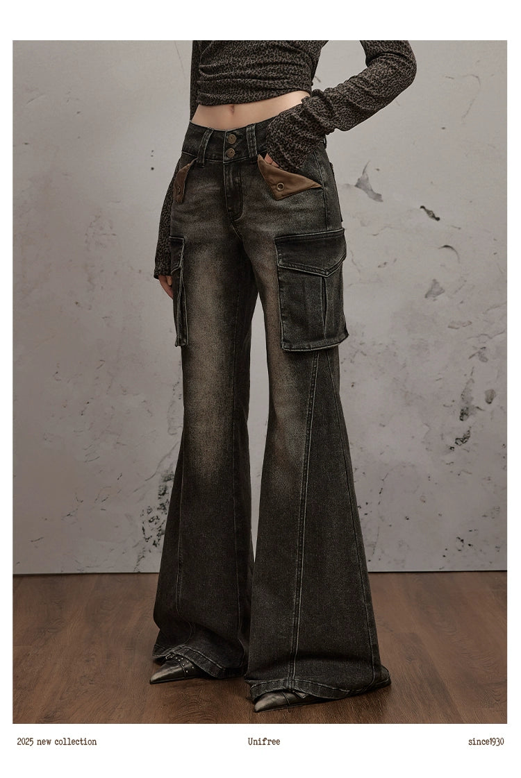 UNIFREE Low-rise Wide-leg Floor-mopping Trousers