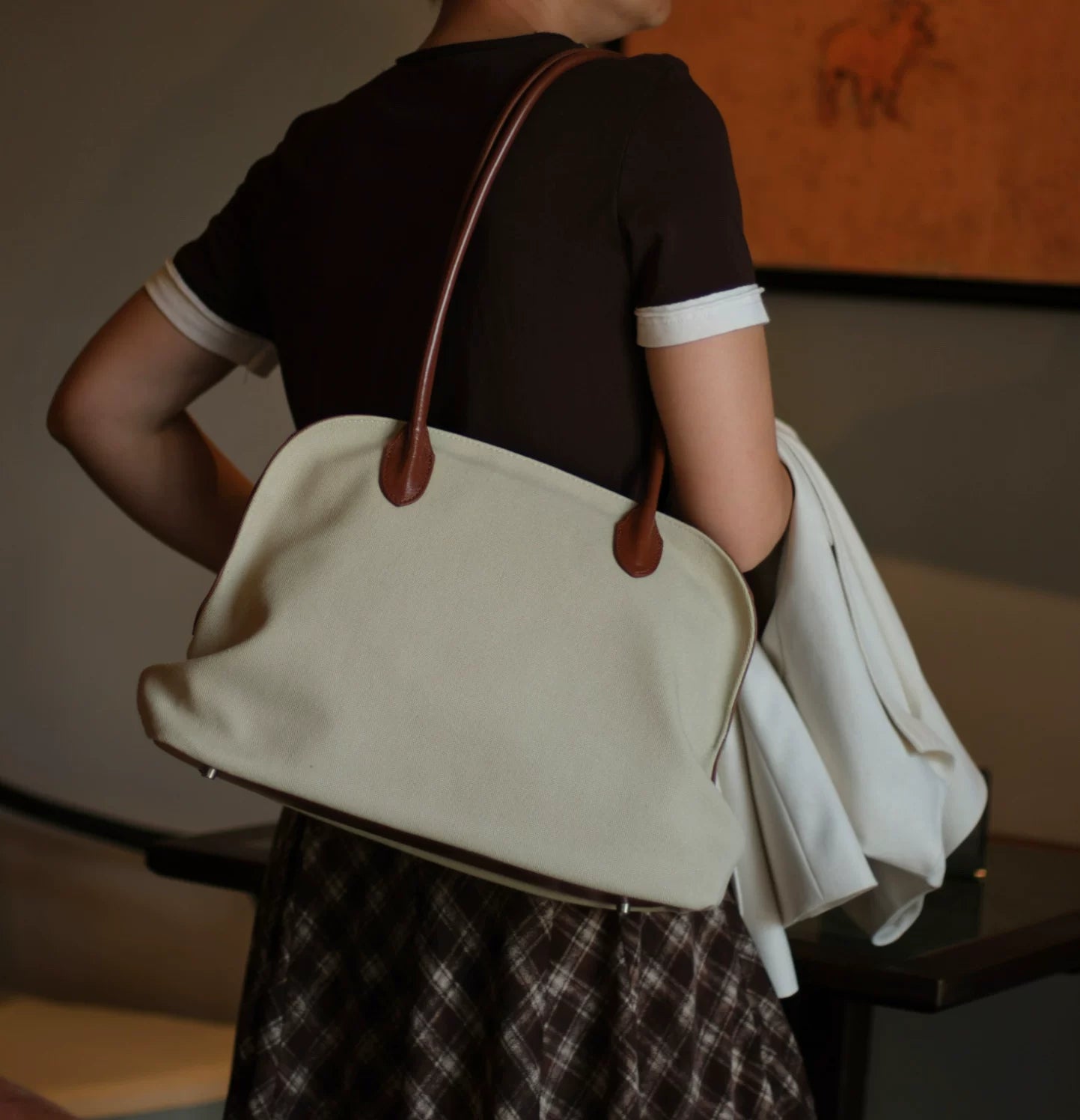 EZRO Premium Color Matching Canvas Shoulder Large Capacity Bag