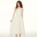 Sureenough Sleeveless Bow Halter Long Dress