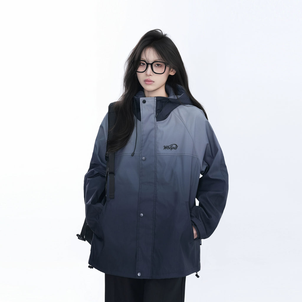 Zuocisankon Gradual Change Hooded Loose Jacket