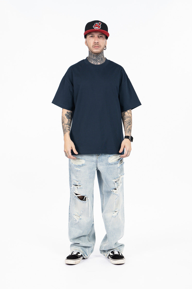 SUPER WAY Loose Crew Neck Versatile Tee