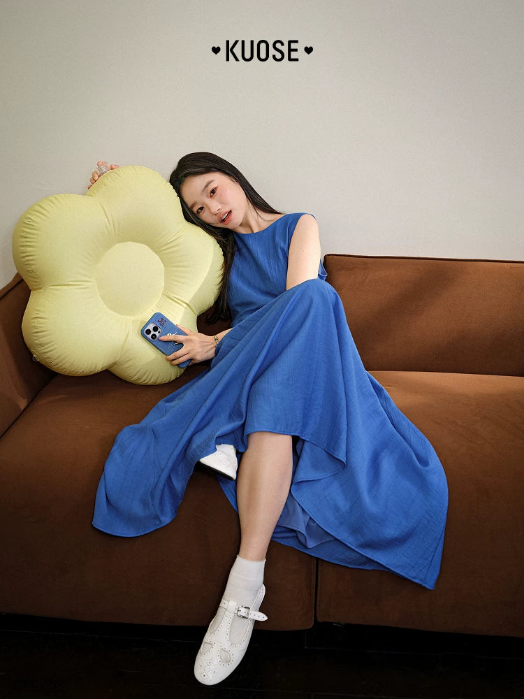 Kuose Fake Two Waist Vest Dress