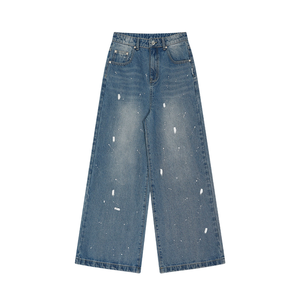FUNKYFUN Irregular Ink Splashing Jeans