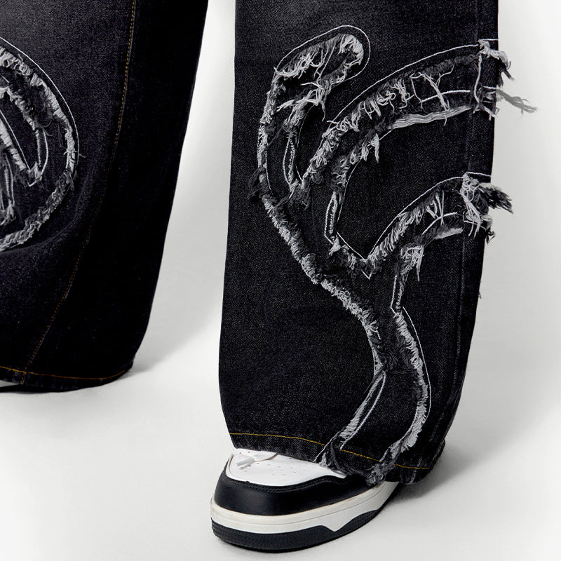 Inflation Loose Straight Bearded Jeans