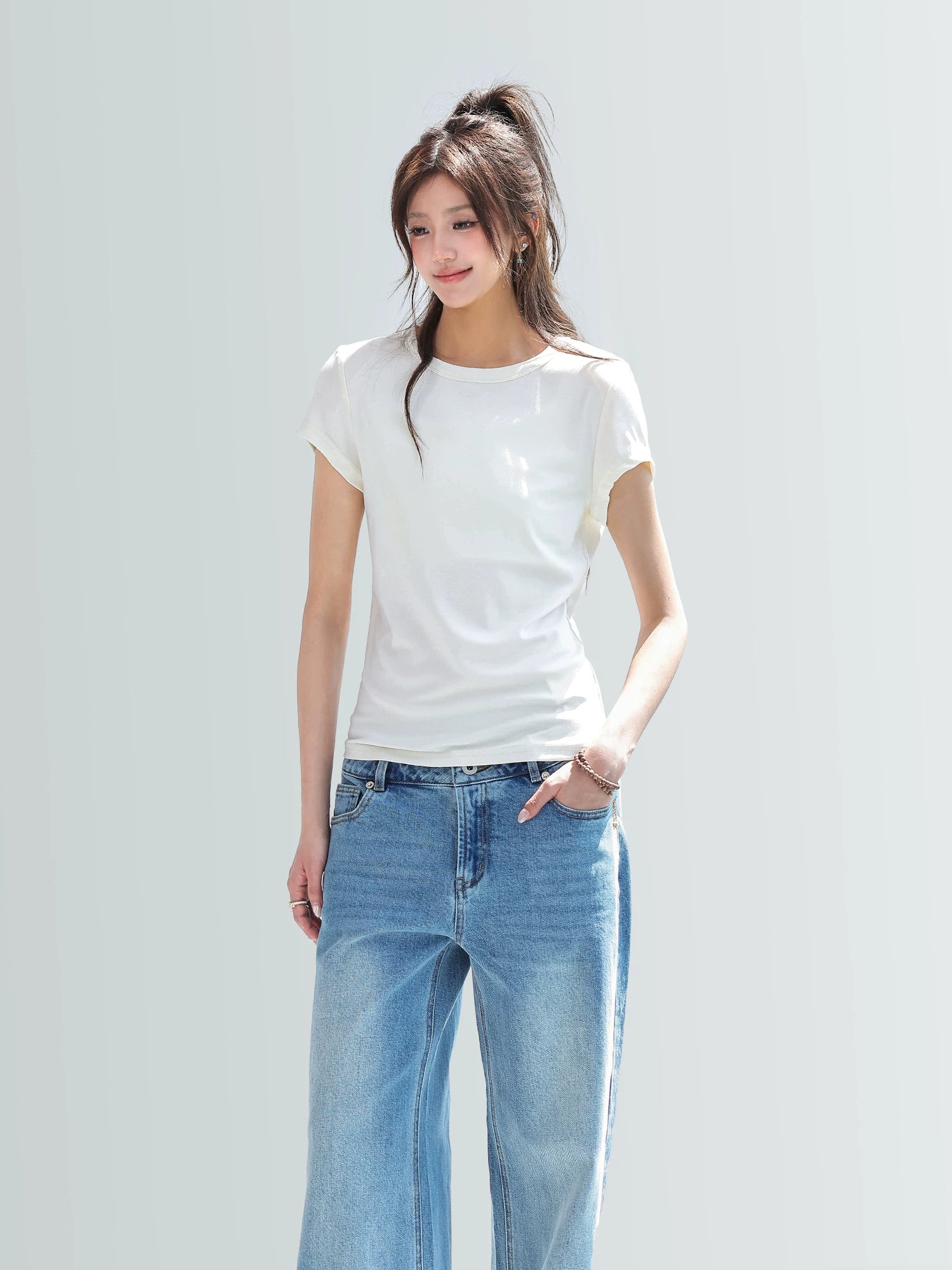 CHANT2nd Front Shoulder Slim-fit Versatile Tee