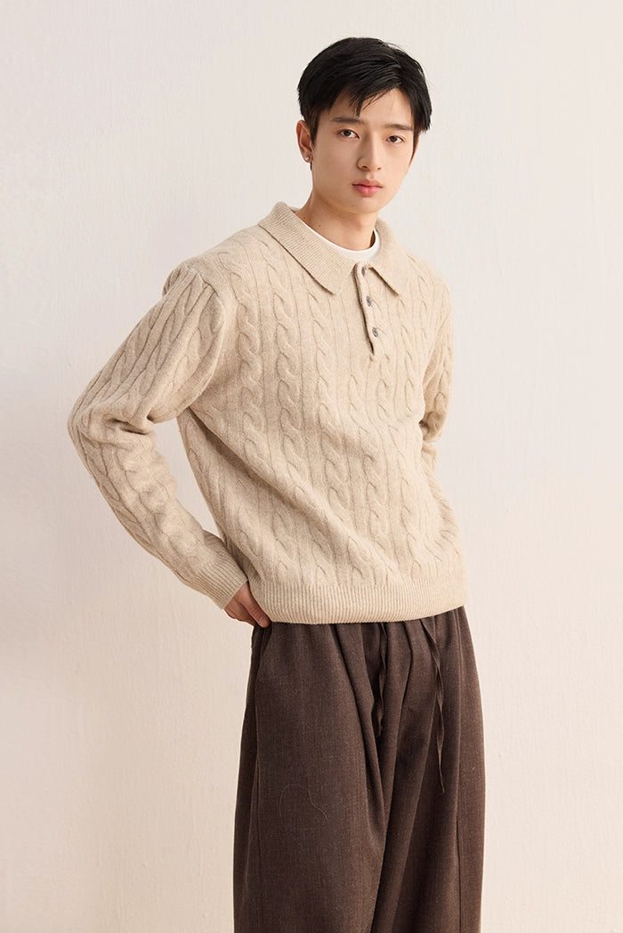 CARPEM Japanese Retro POLO Loose Short Sweater