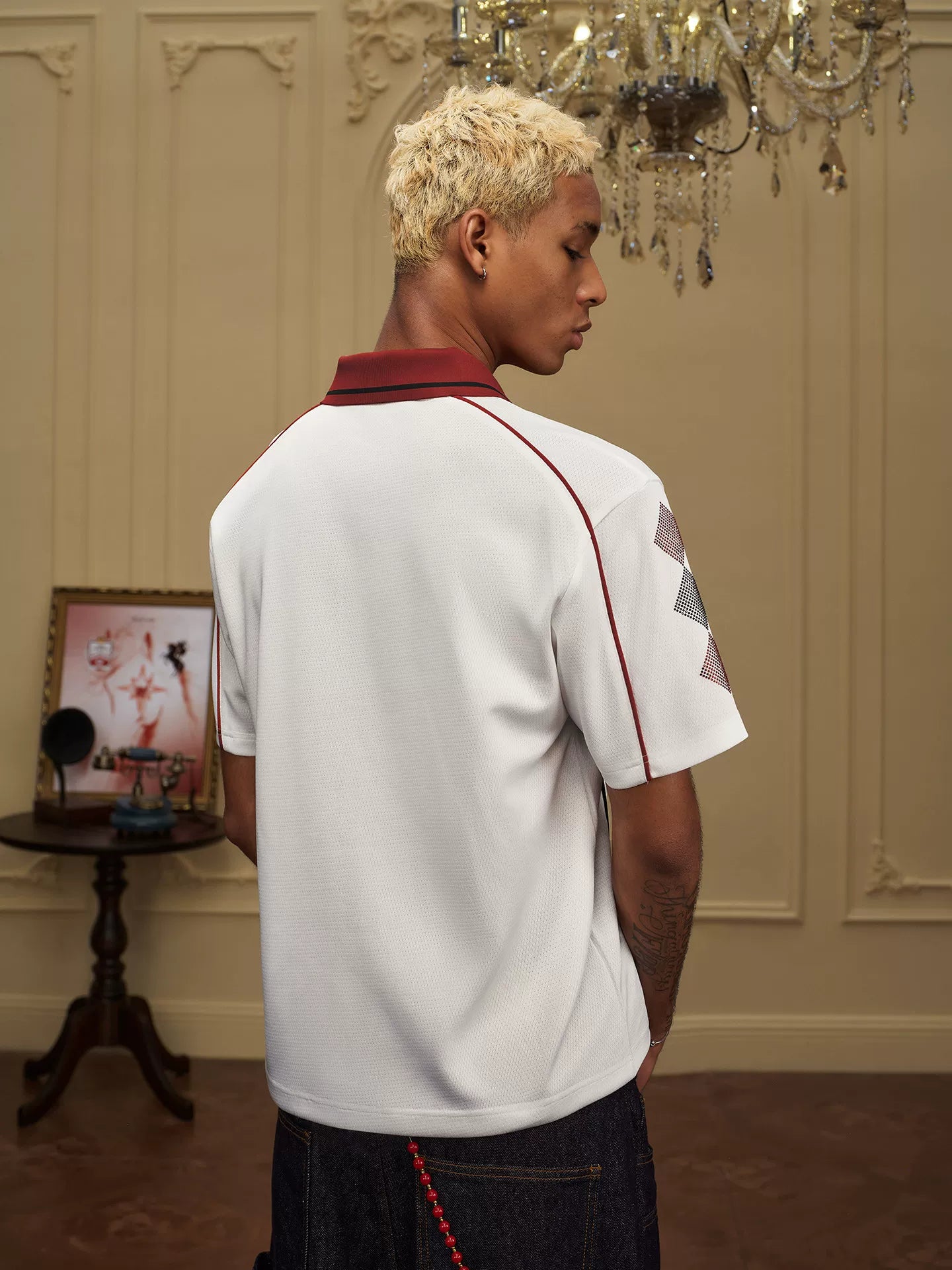 YADcrew Flash Diamond Lapel Polo Shirt