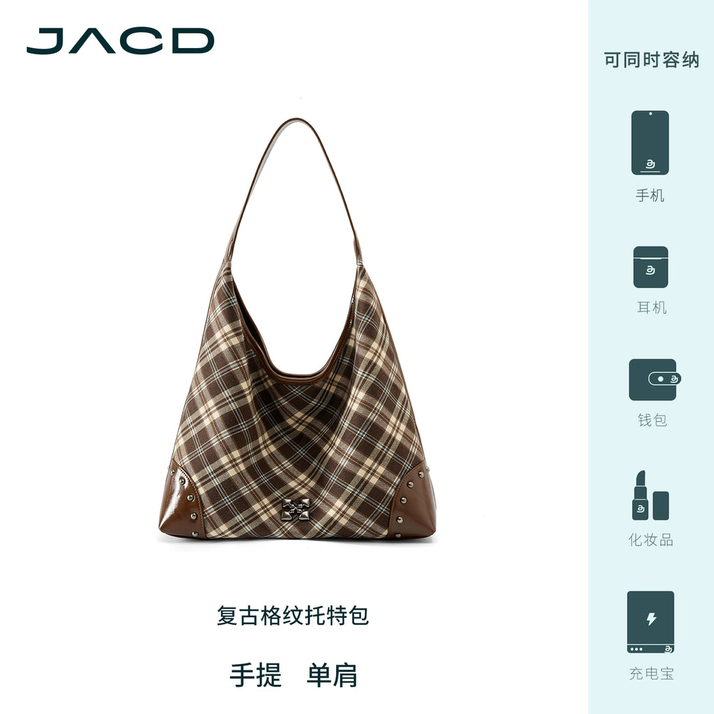 JACD Plaid Commuter Large Capacity Tote Bag