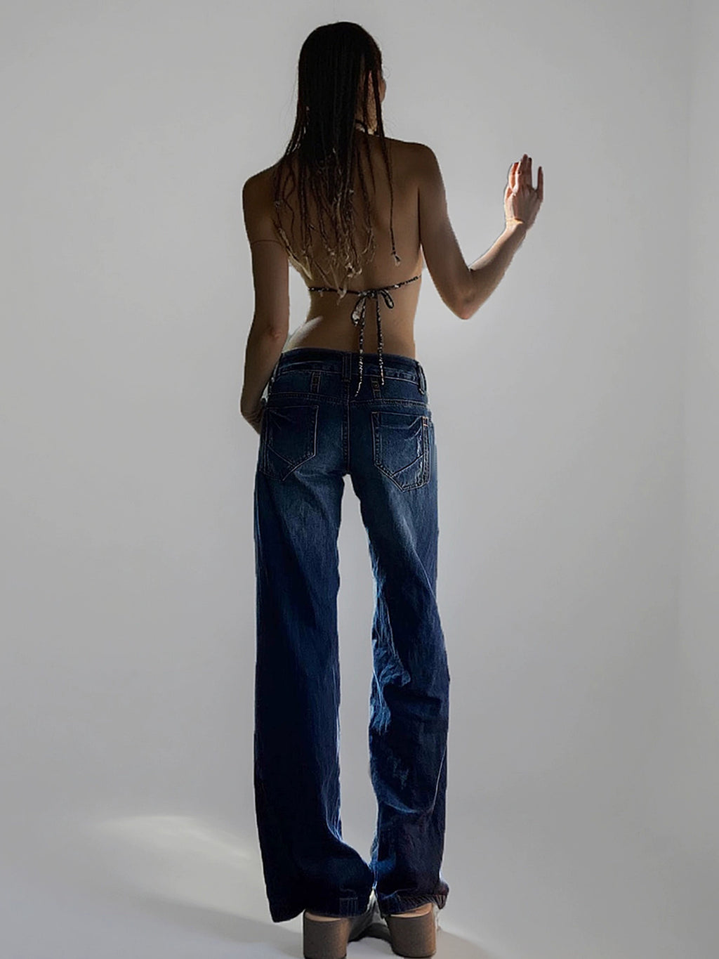 SHESEEK Vintage Spice Girl Low Waist Skinny Straight Jeans