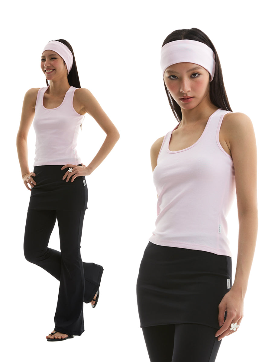 FUNKYFUN Stretch Slim U-neckline Vest