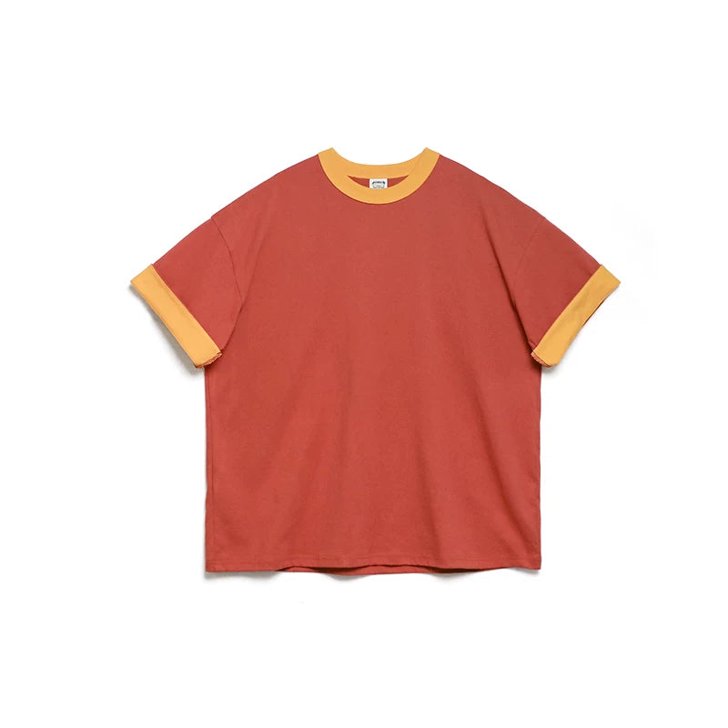 BPCALL Vintage Casual Flip Sleeve Tee