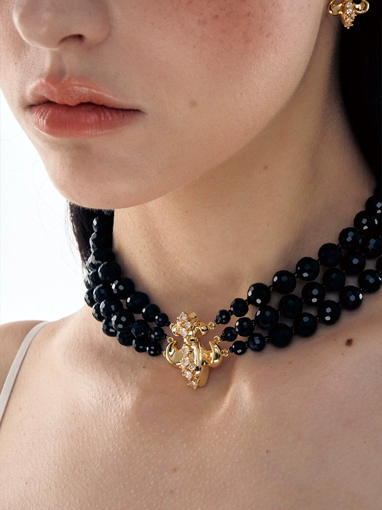 1JINN Iris Black Onyx Necklace