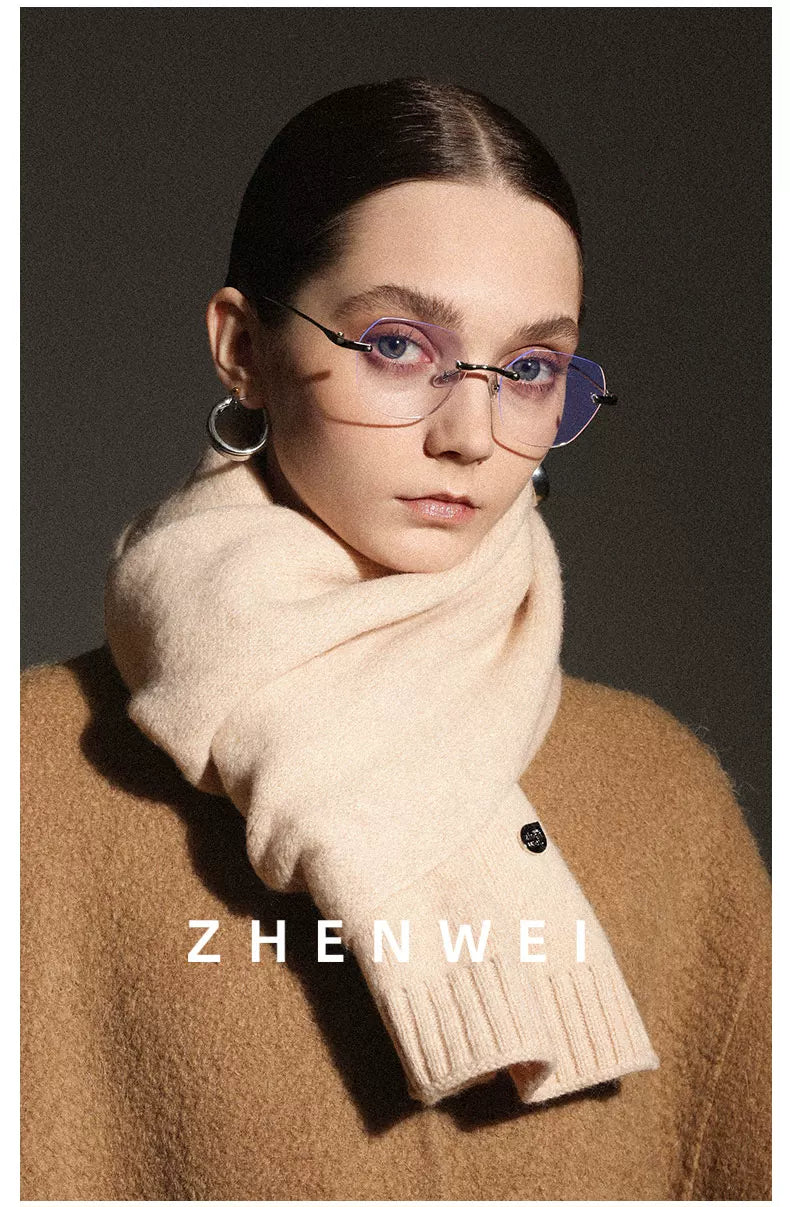 ZHENWEI 100% Wool Enlarged and Widened Knitted Long Scarf