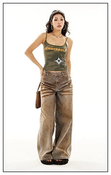 Zero Retro Wash Straight Low Waist Jeans