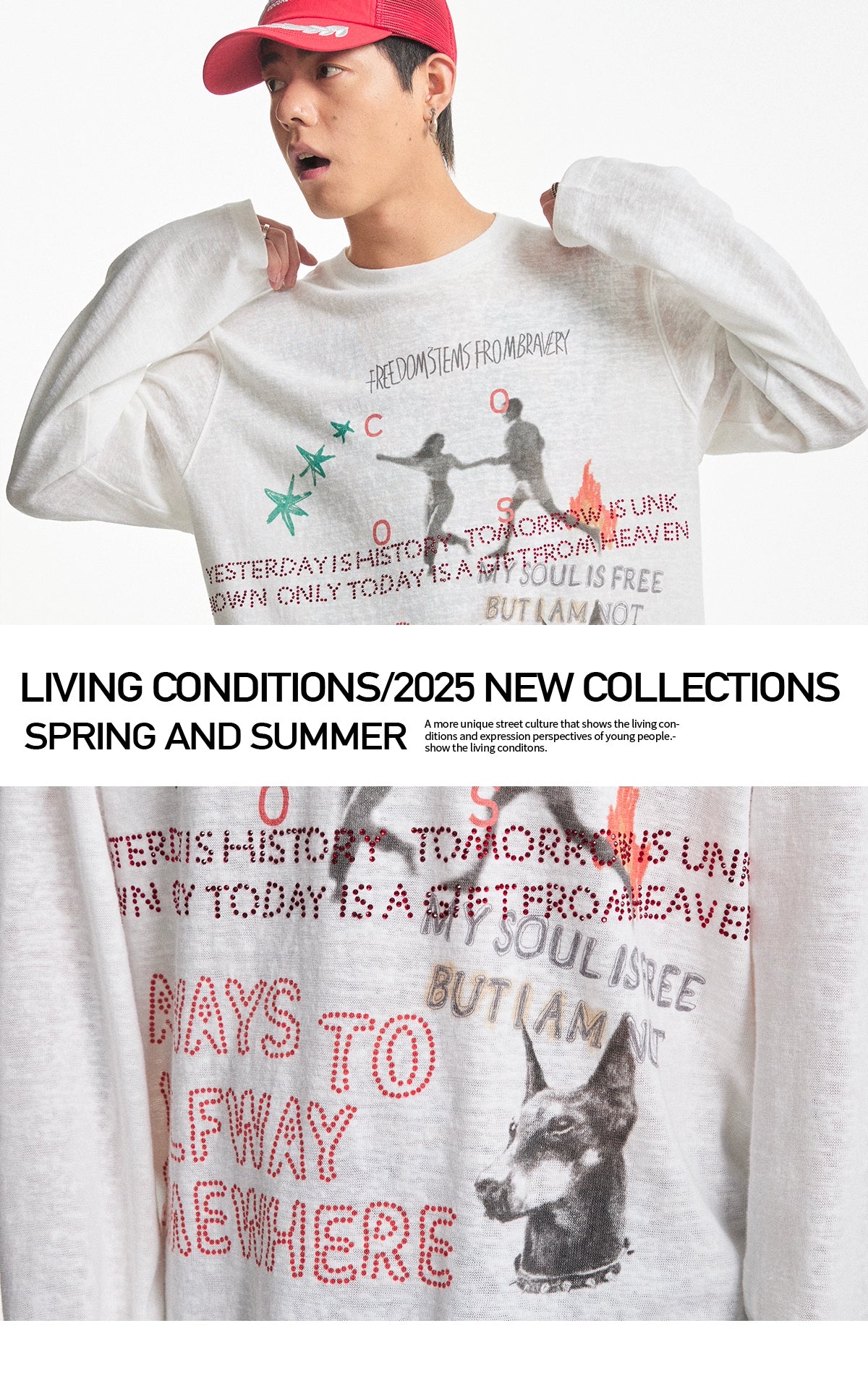 CoosRetro Vintage Loose Breathable Hot Diamond Printed Long Sleeve